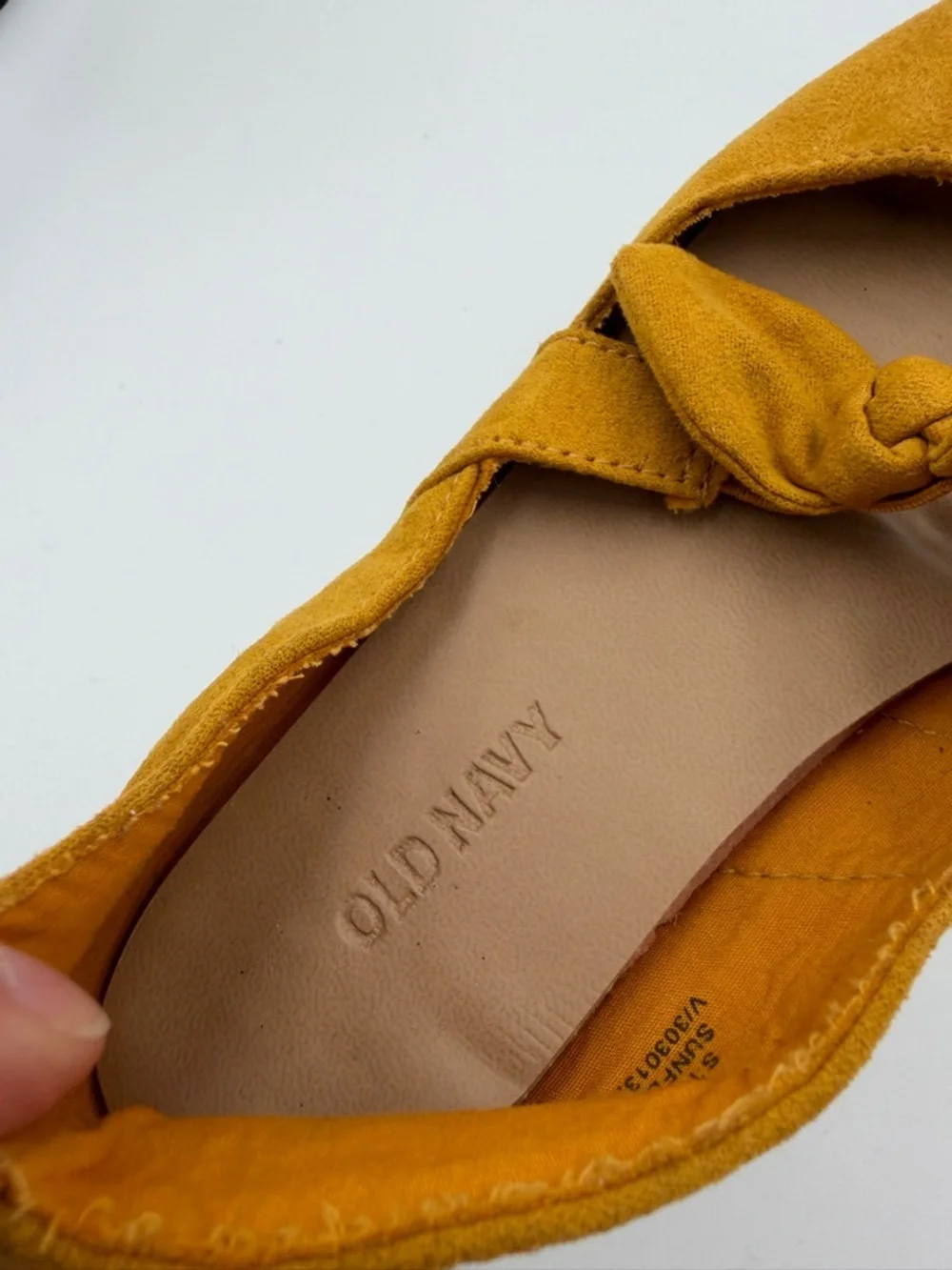 NWOT Old Navy Toddler Girls 11 Mustard Yellow Bow-Accent Girls' Ballet Flat Shoe